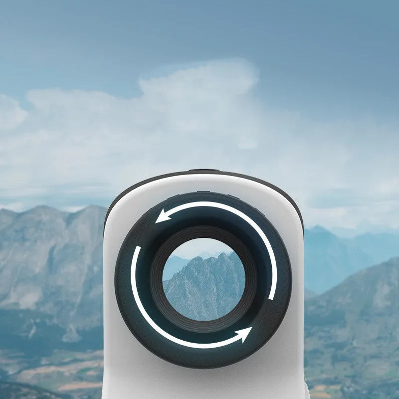 Outdoor laser rangefinder telescope for golf distance measurement up to 1500 metres.