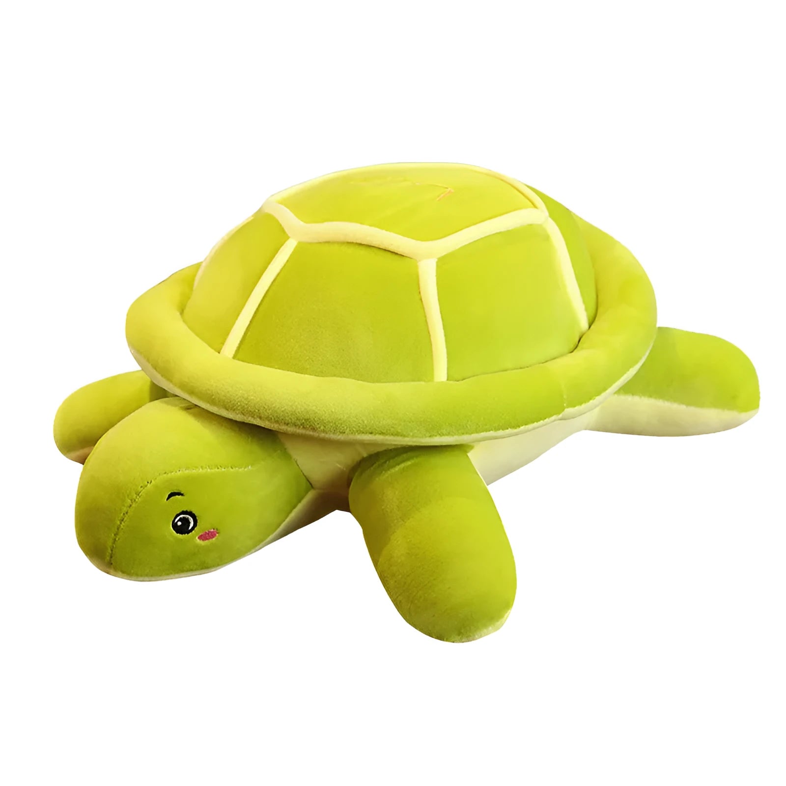 Sea turtle plush toy in green with yellow colour 40cm size soft stuffed doll pillow