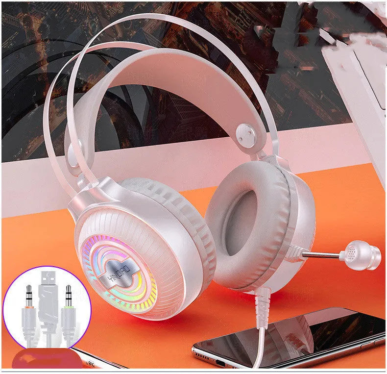 Black wired computer headset with microphone and protein earmuffs showing 3.5mm plug