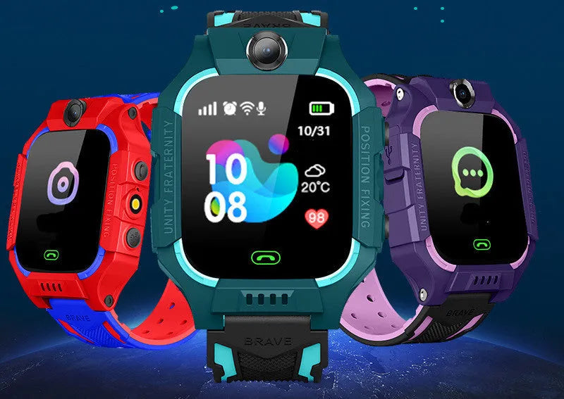 Z6 Q19 children's smart phone watch with GPS positioning and 1.44-inch touch screen in green, purple, or red colours