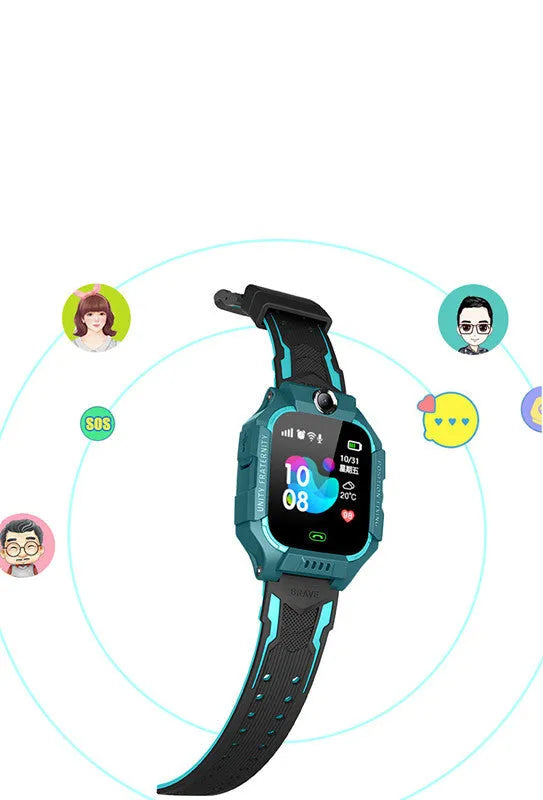 Z6 Q19 children's smart phone watch with GPS positioning and 1.44-inch touch screen in green, purple, or red colours