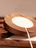 Walnut wood magnetic wireless charger bracket with protective cover for desktop iPhone charging