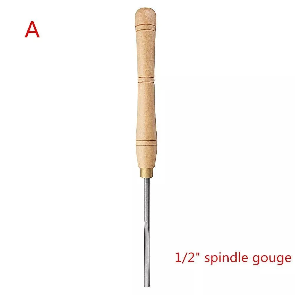 High-end 8-piece woodturning tool set in a wooden box, chrome vanadium steel tools.