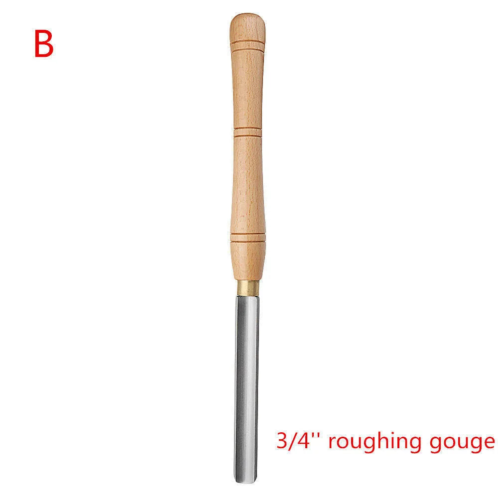 High-end 8-piece woodturning tool set in a wooden box, chrome vanadium steel tools.