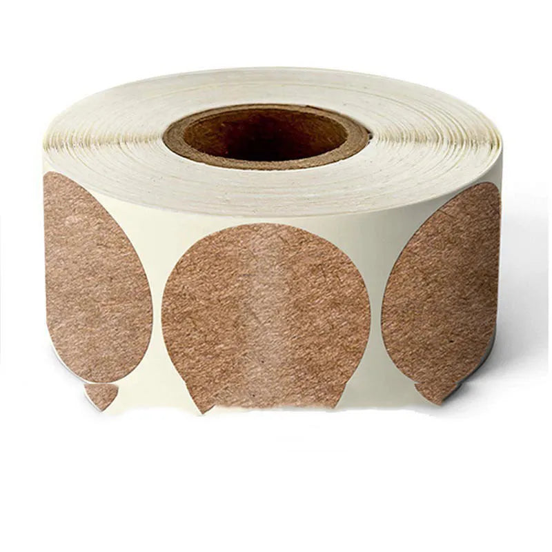 Round colour marker sticker roll paper showing nine colour options with 500 sheets per roll