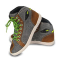 Men's black and grey casual short boots designed as motorcycle riding shoes with a non-slip sole.