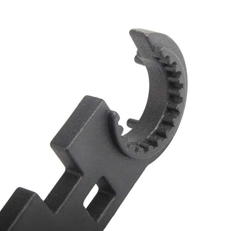Black all-steel combination wrench for AR15 M4 firearm maintenance with dual-purpose design
