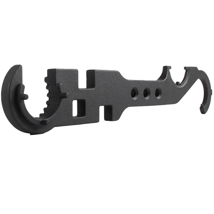 Black all-steel combination wrench for AR15 M4 firearm maintenance with dual-purpose design
