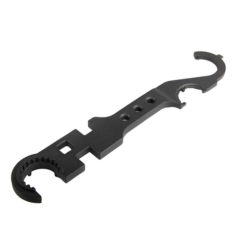 Black all-steel combination wrench for AR15 M4 firearm maintenance with dual-purpose design