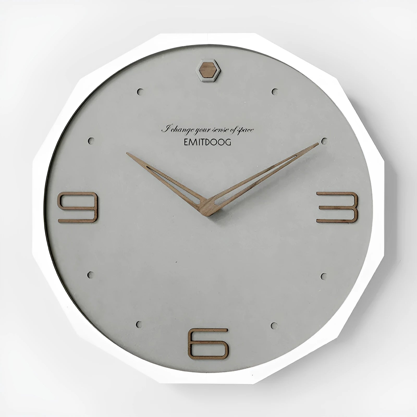 Nordic minimalist 12 inch round wall clock with perforated dial design in available colour options