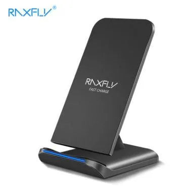 Universal Qi fast wireless charger board in black compatible with Apple iPhone and Samsung smartphones