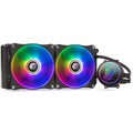 Kirin 240mm computer CPU water cooling radiator with colourful ARGB fans on copper-aluminium radiator