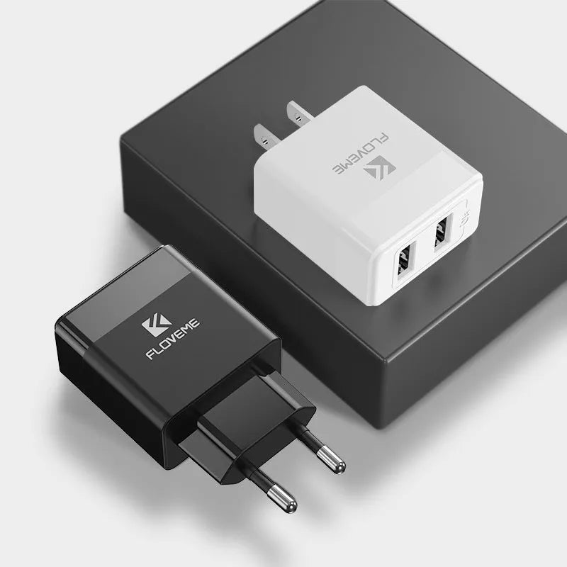 European and American standard travel charger for mobile phone fast charging in black colour