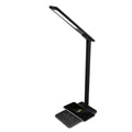 Black wireless charging desk lamp with touch controls and aluminium plastic shade