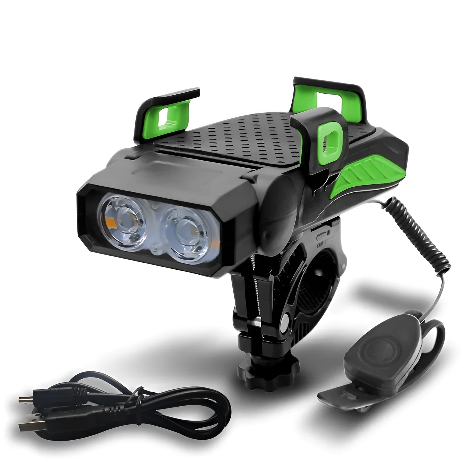 Rechargeable bicycle light in choice of colours with single or double lamp configuration for night cycling