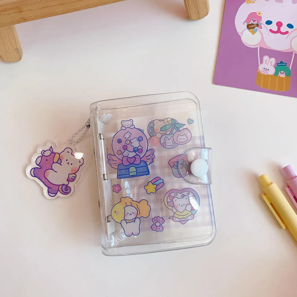 Cute girl heart design Japanese hand ledger notebook with paper pages