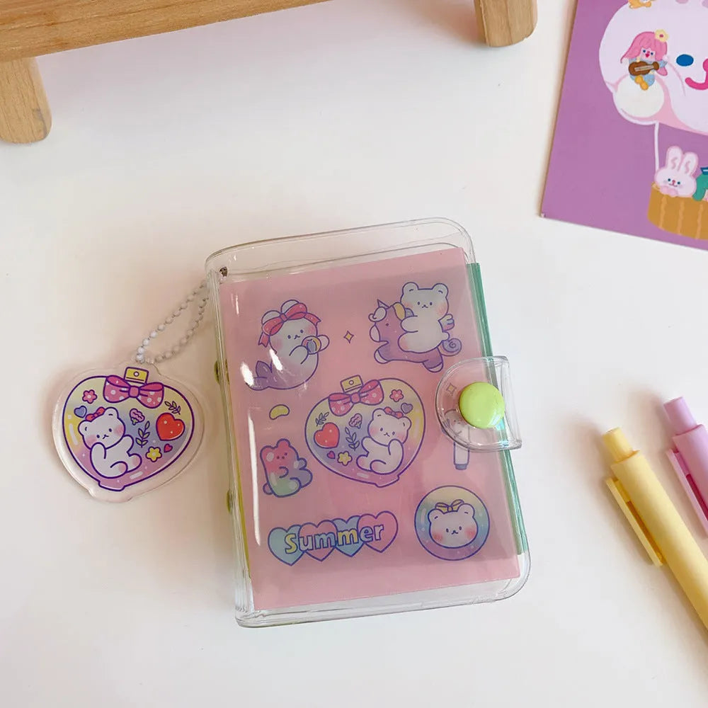 Cute girl heart design Japanese hand ledger notebook with paper pages