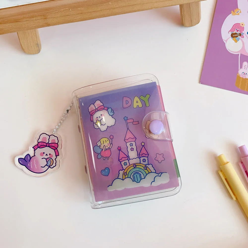 Cute girl heart design Japanese hand ledger notebook with paper pages