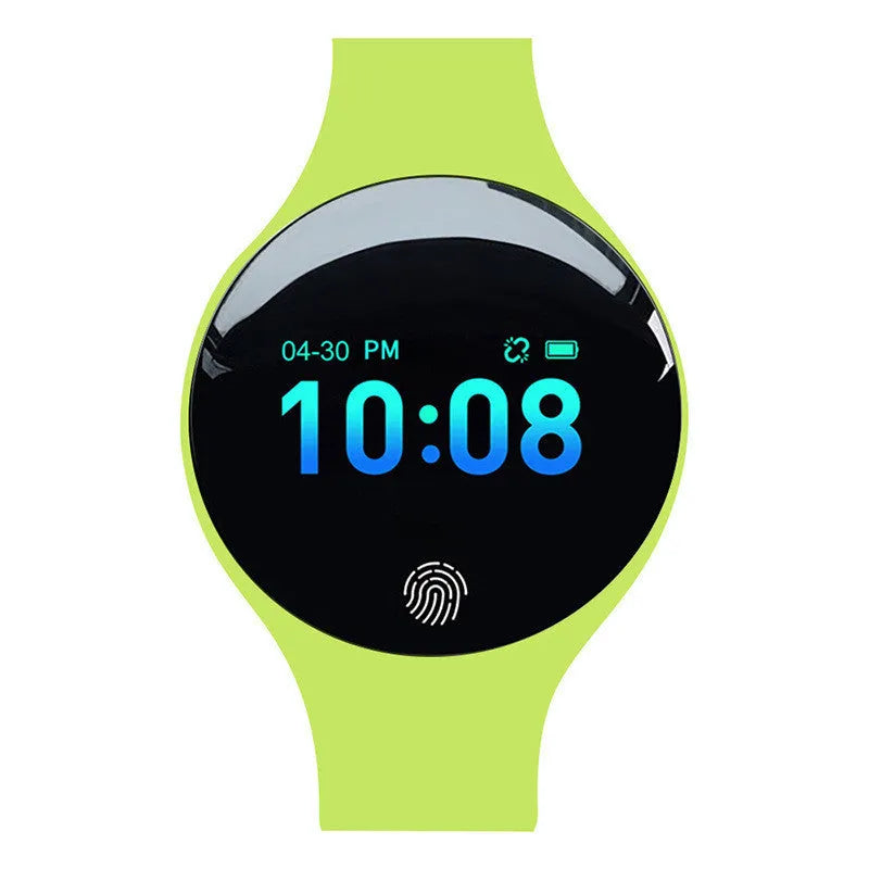 Bluetooth smart watch with 0.66 inch screen and vibrating alarm on adjustable band