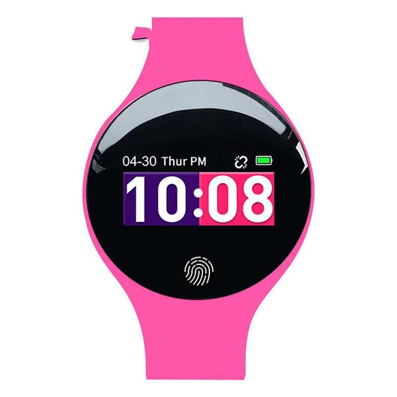 Bluetooth smart watch with 0.66 inch screen and vibrating alarm on adjustable band