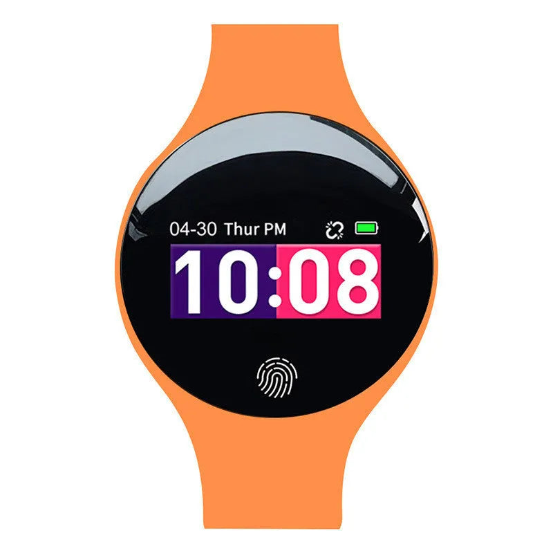 Bluetooth smart watch with 0.66 inch screen and vibrating alarm on adjustable band