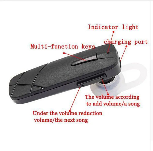Black and white mini Bluetooth V4.1 wireless headset earpiece with earplug design