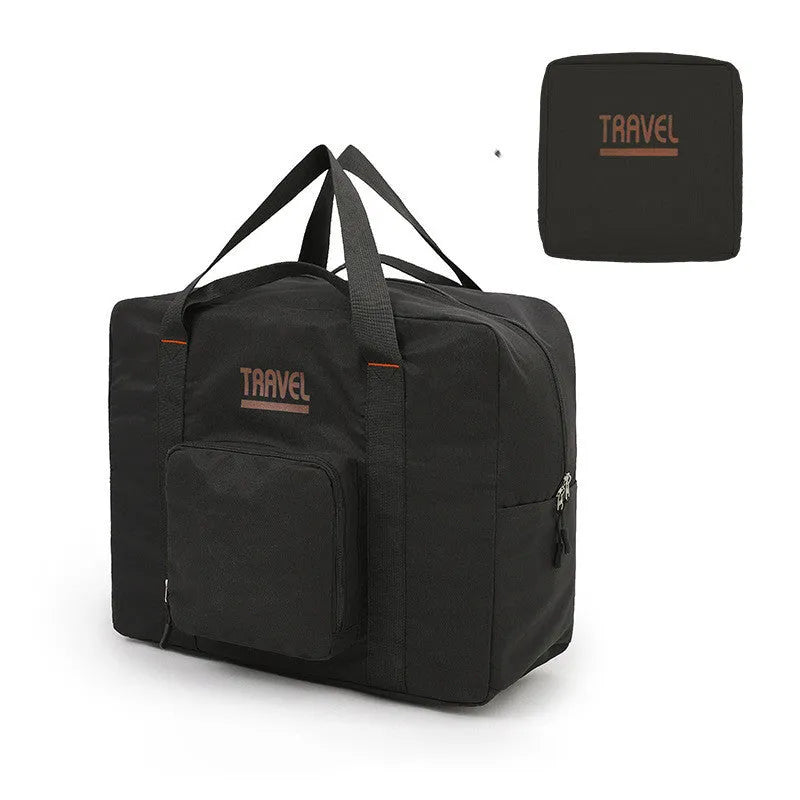 Black cube-shaped travel storage bag made from 300D Oxford cloth with a seal closure.