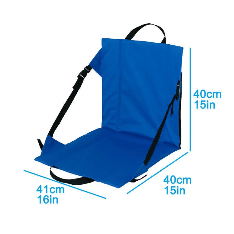 Portable outdoor folding chair with backrest in 600D Oxford cloth, 41x40cm, royal blue