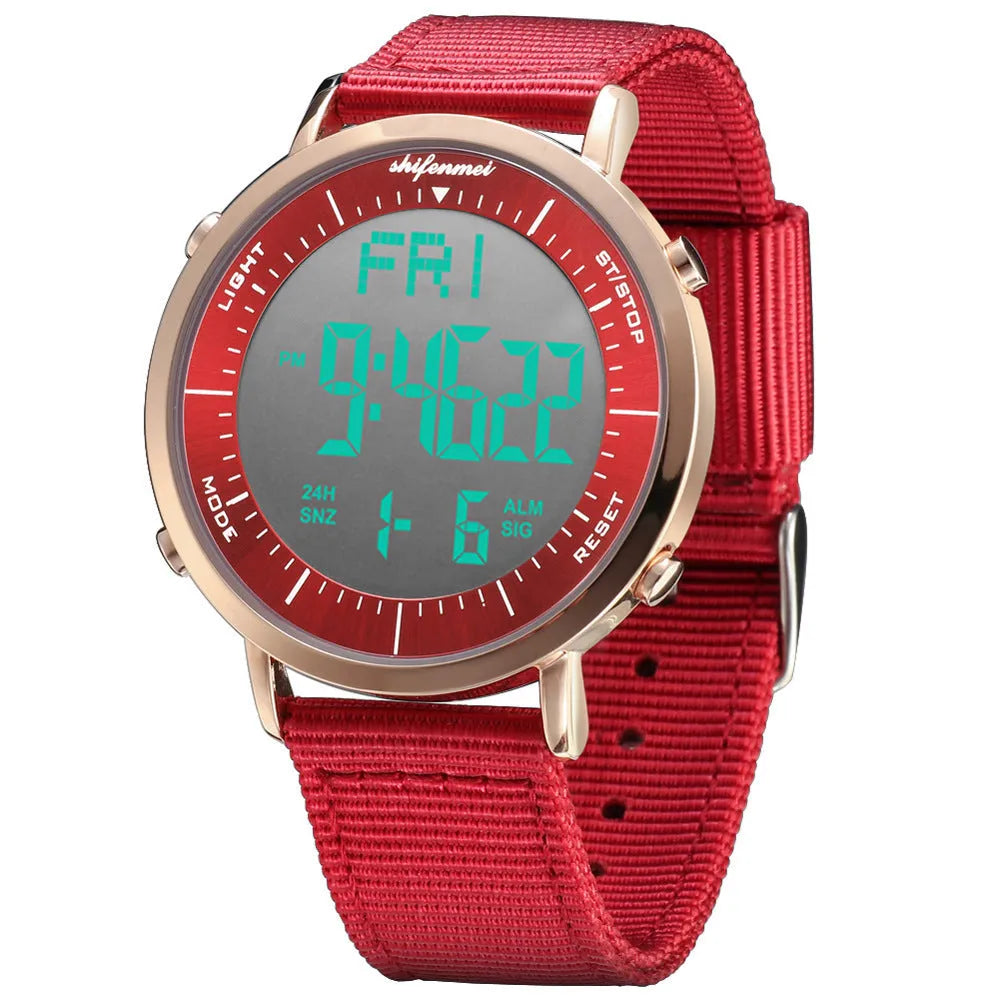 Shifenmei digital sports waterproof watch showing time display with casual design