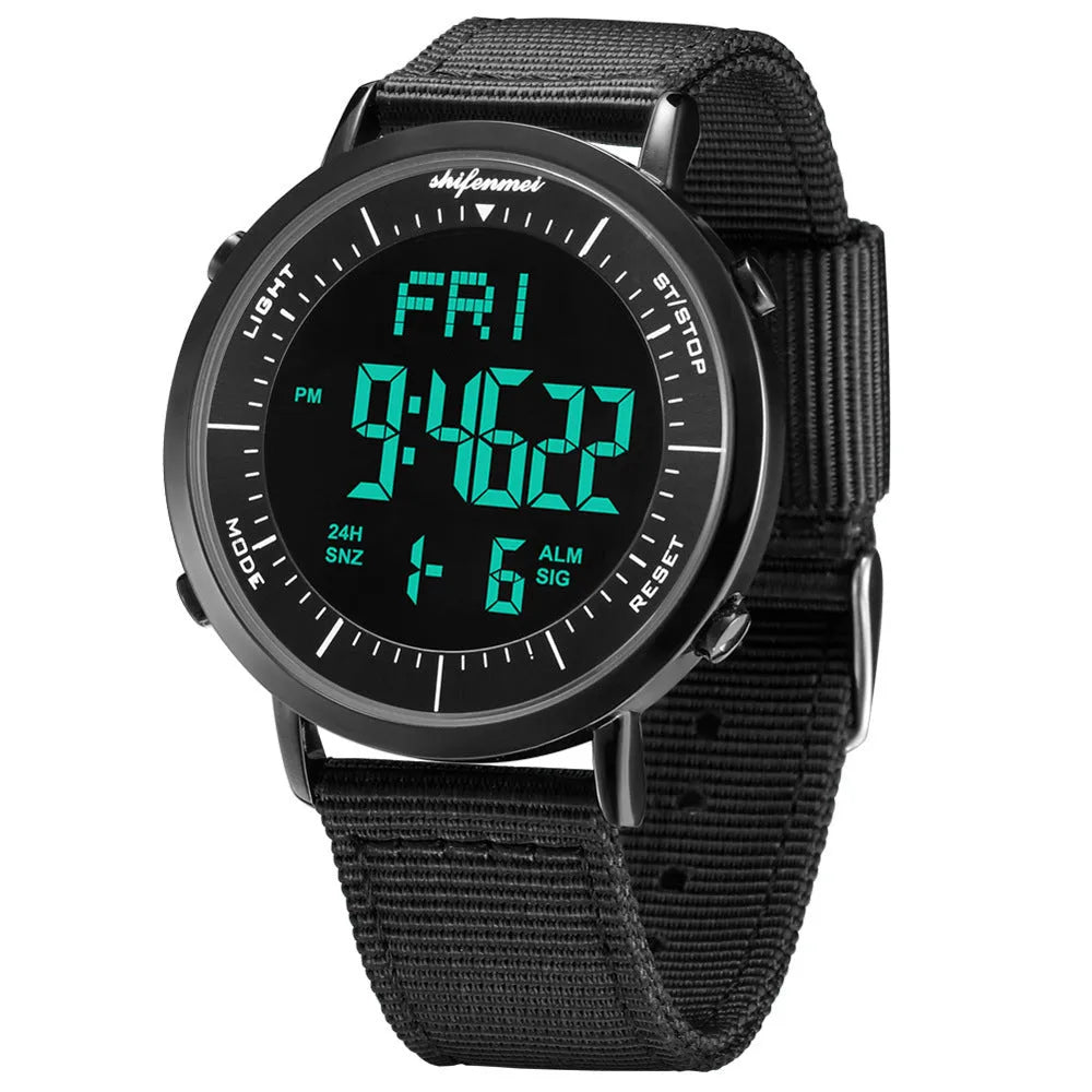Shifenmei digital sports waterproof watch showing time display with casual design