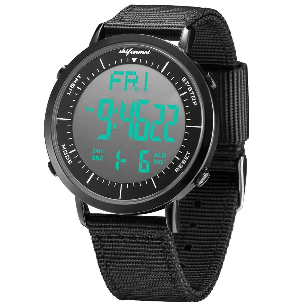 Shifenmei digital sports waterproof watch showing time display with casual design