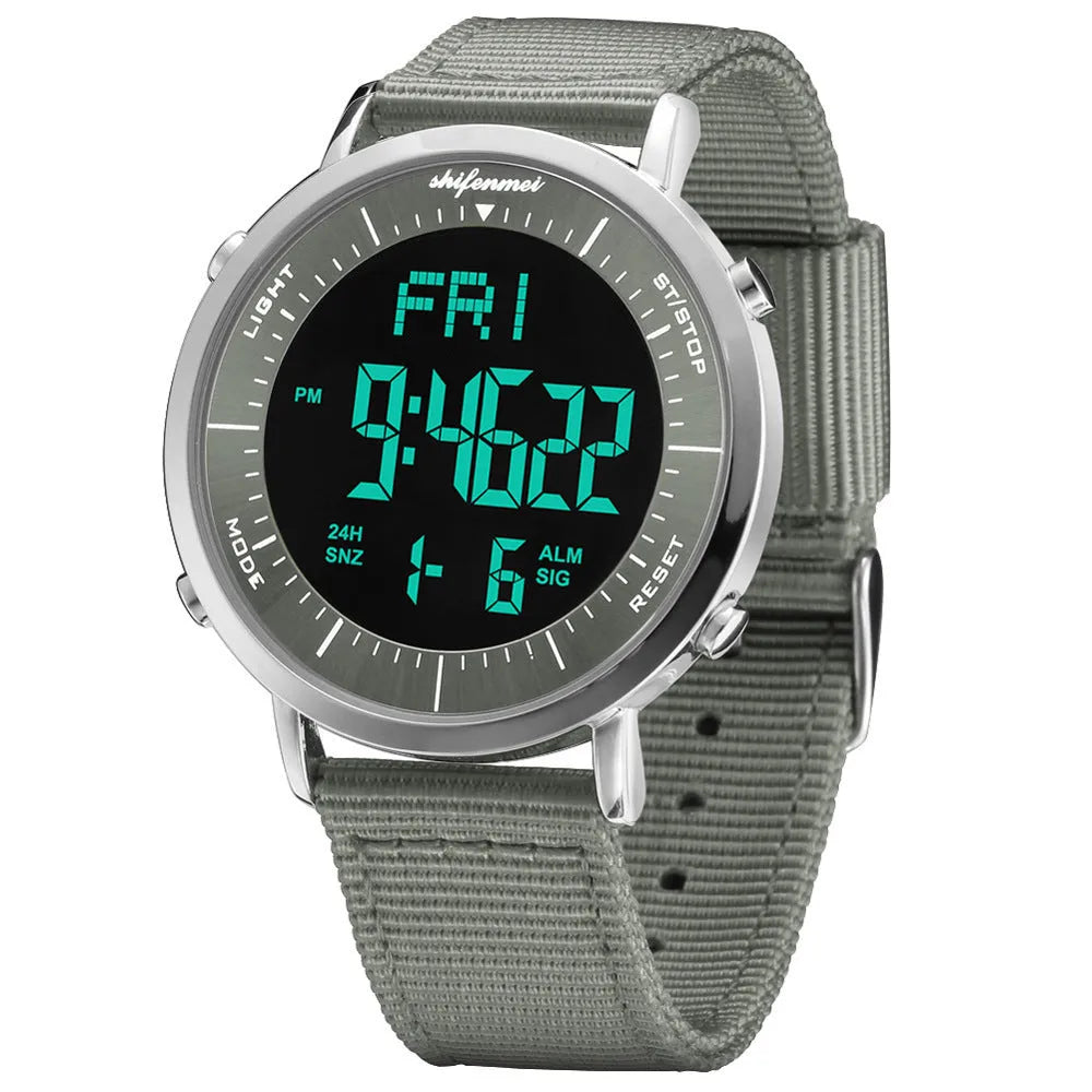 Shifenmei digital sports waterproof watch showing time display with casual design