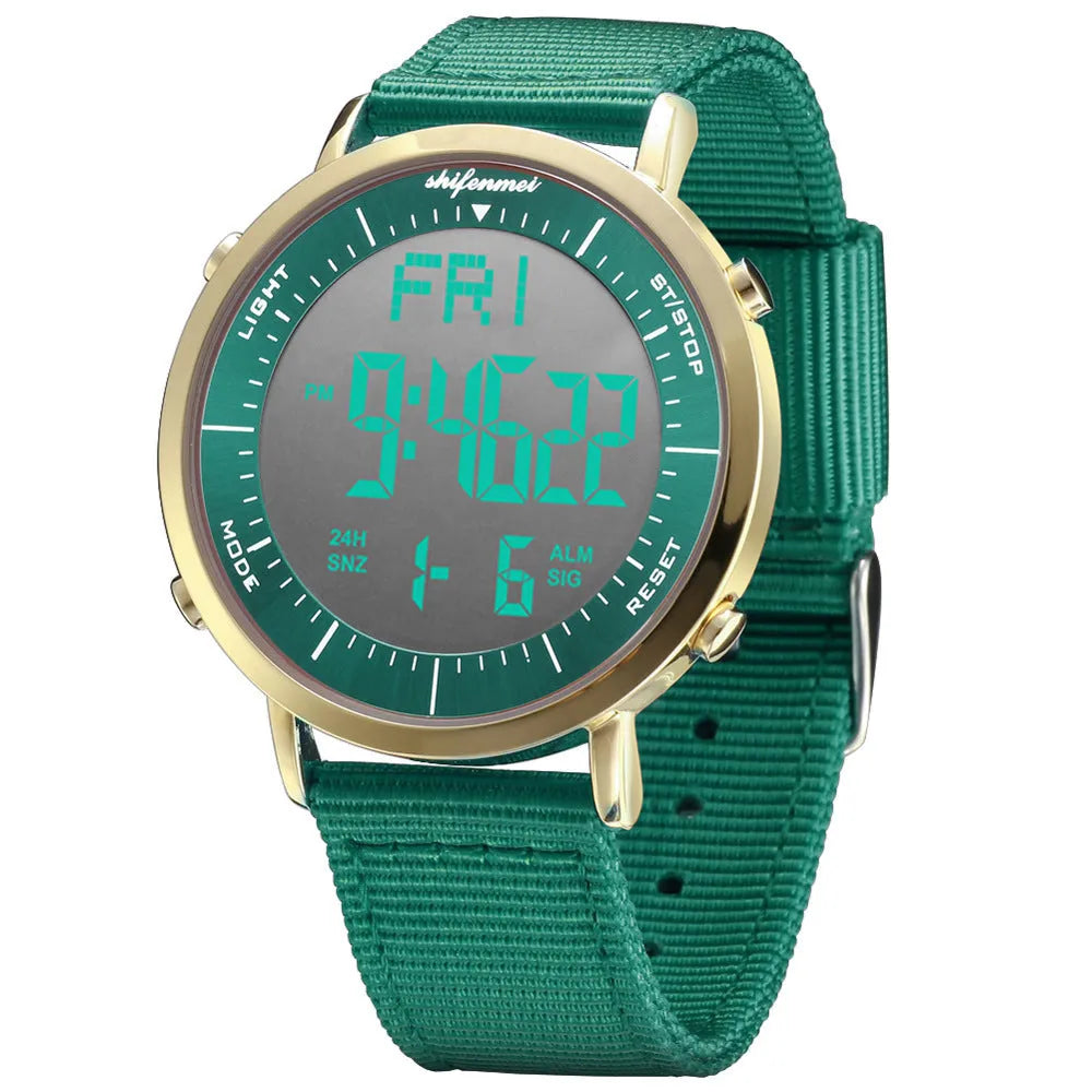 Shifenmei digital sports waterproof watch showing time display with casual design