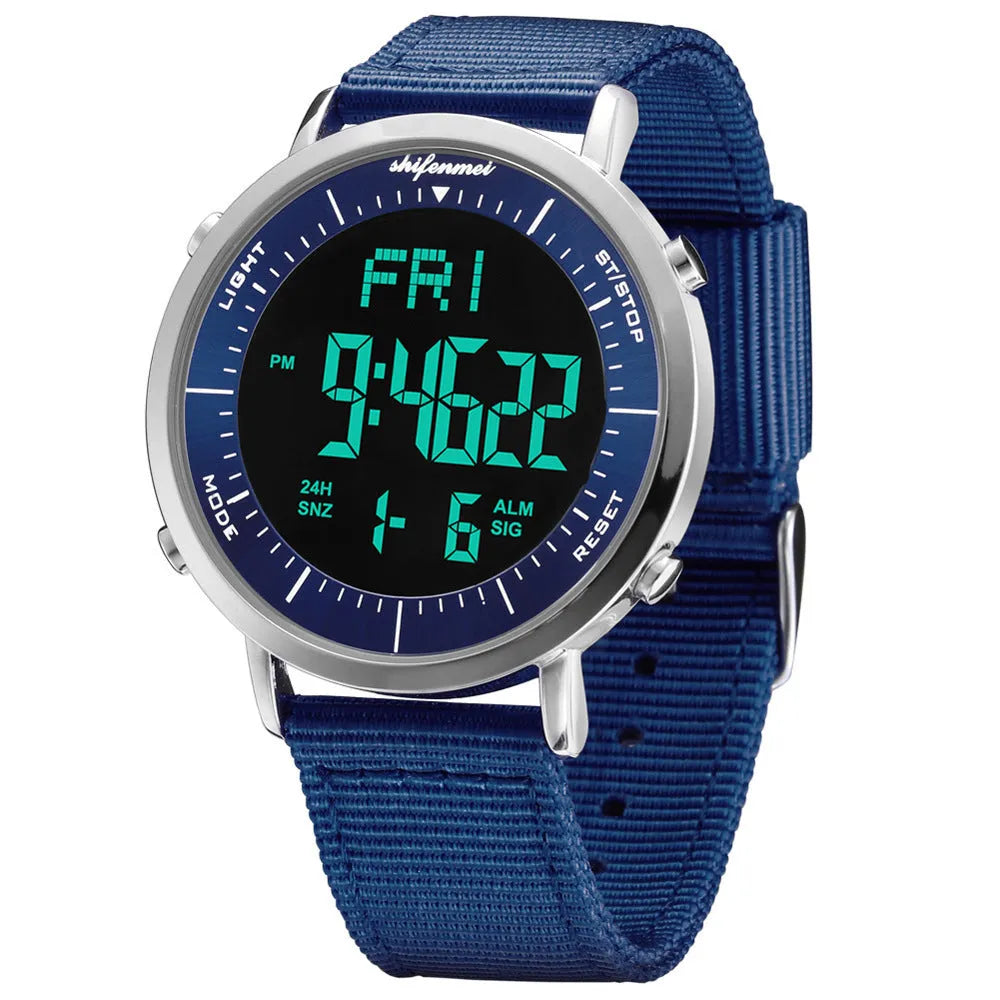 Shifenmei digital sports waterproof watch showing time display with casual design