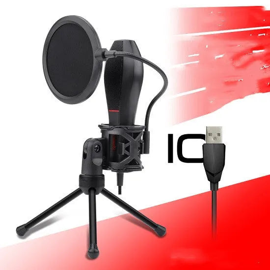 Black bar-style USB live broadcast microphone for game streaming and studio singing