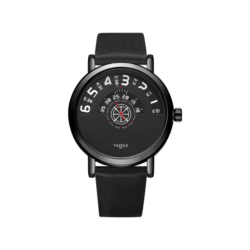 Men's waterproof quartz watch with mineral glass face and metal case showing pointer and number display