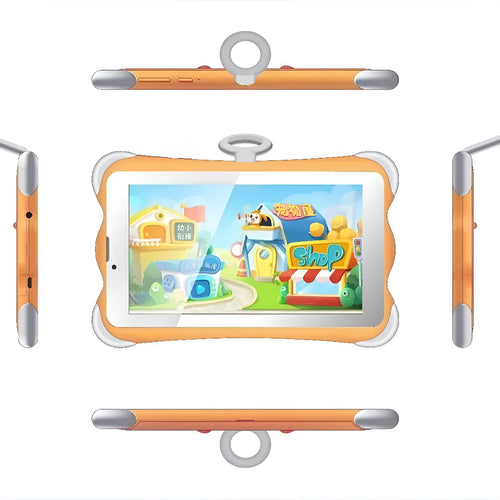 7-inch children's learning tablet in bright cartoon colours with protective stand and 3G calling capability