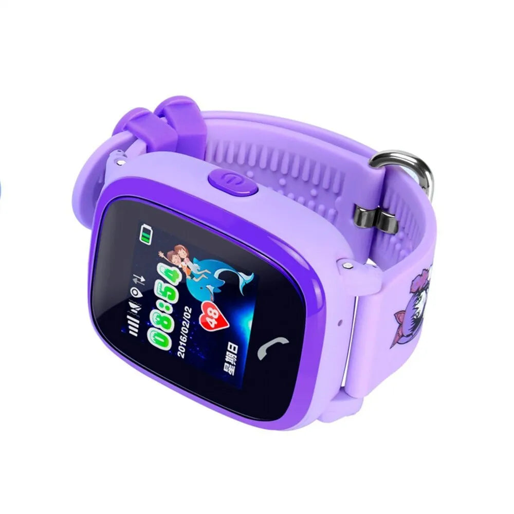 DF25 blue waterproof children's smart watch with touch screen on silicone wristband
