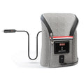 Grey Oxford cloth portable baby bottle warmer with digital display and car USB charger