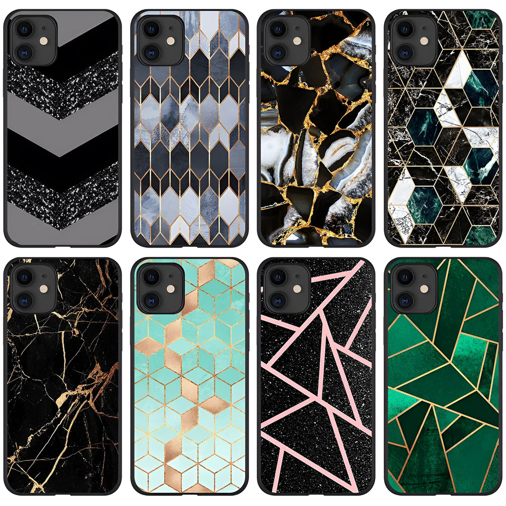 Marble pattern protective case for iPhone on a table