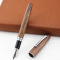 Vintage wooden fountain pen with stainless steel nib in rosewood finish