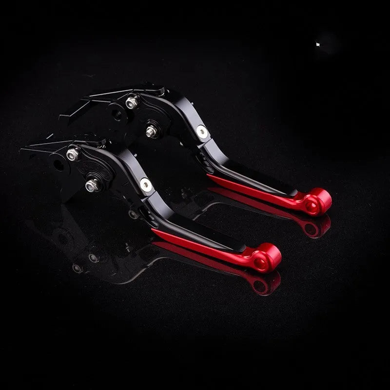 Adjustable anodised aluminium horn handle motorcycle clutch lever in multiple colour options