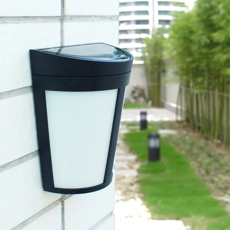 Solar wall lamp with 6 LED lights for outdoor garden and courtyard illumination