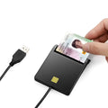 DM-HC65 USB Smart Card Reader in black ABS casing with card slot