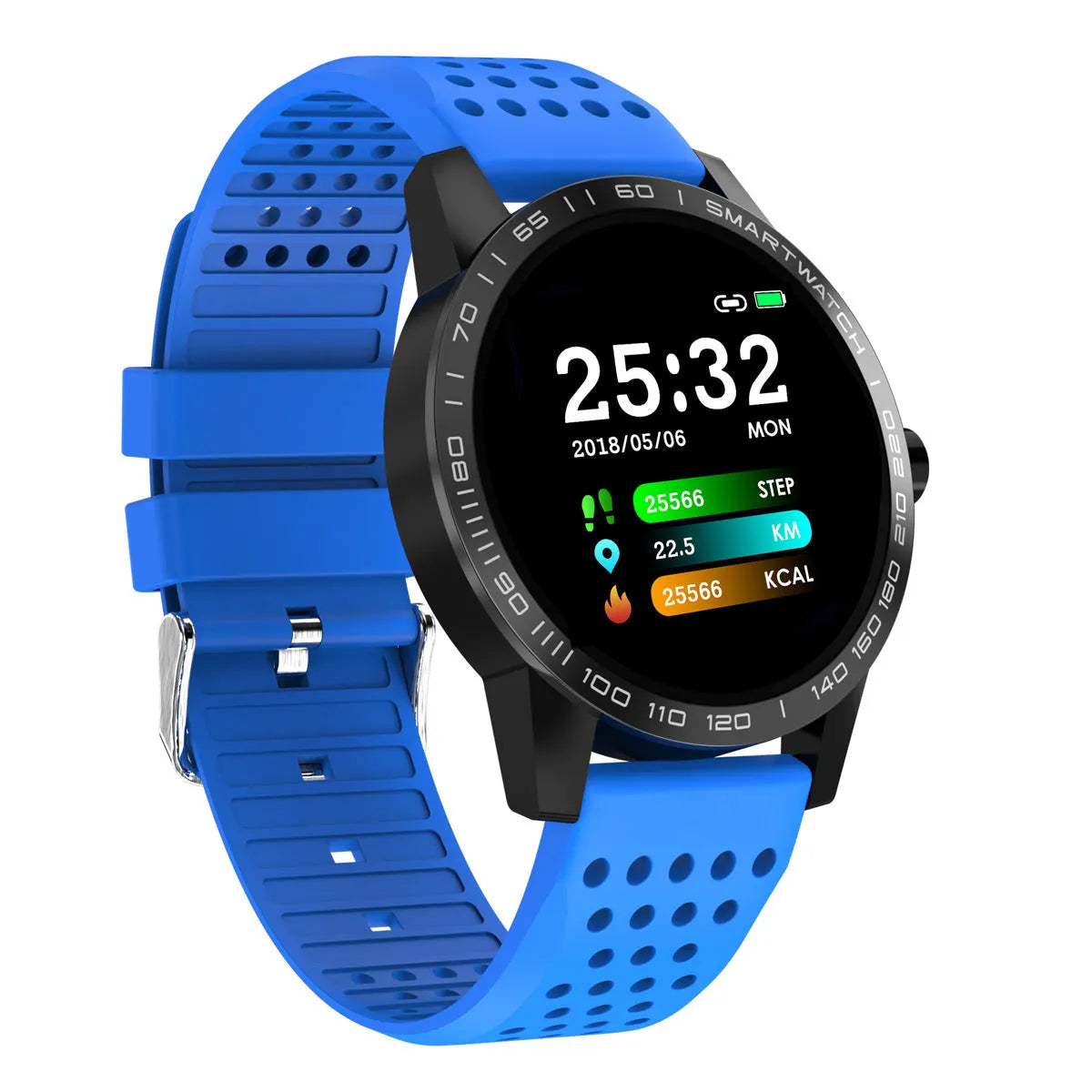 T2 smart bracelet with 1.3-inch colour screen showing heart rate and step count display
