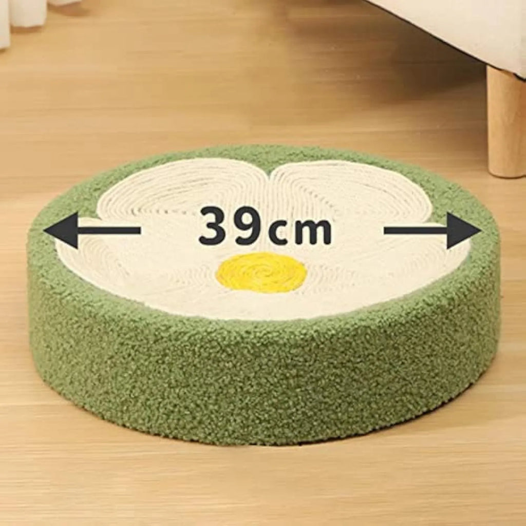 Green sisal cat scratcher bowl lounge bed with round 39cm diameter design
