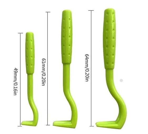 Blue plastic flea tick extractor for safe manual removal of ticks from pets