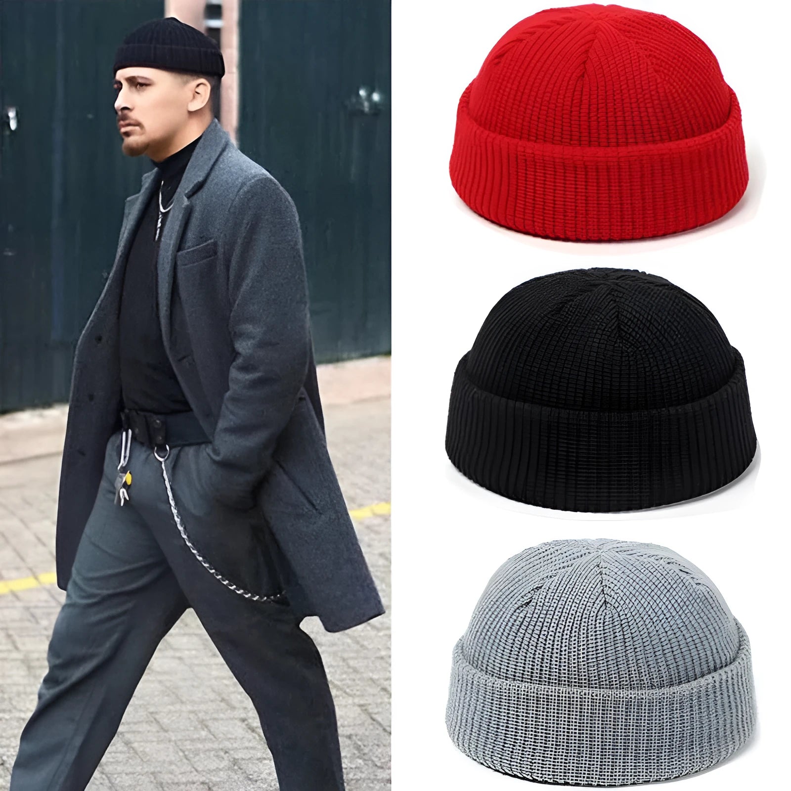 Knitted 100% wool hat in seven colours for events and gifts