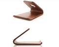 Wooden phone stand for Apple iPhone with cable management slot in walnut finish