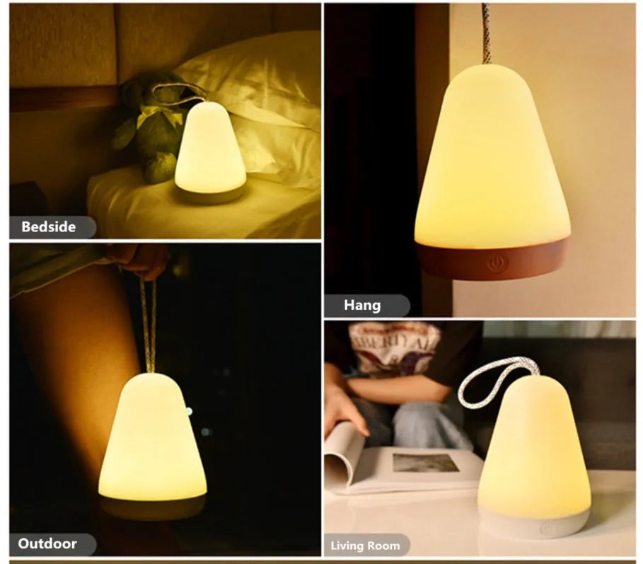 White LED night light with remote control, acrylic lampshade, USB powered, 167mm tall, cartoon style
